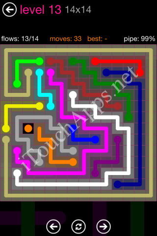 Flow Pink Pack 14 x 14 Level 13 Solution