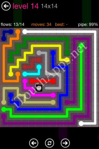 Flow Pink Pack 14 x 14 Level 14 Solution