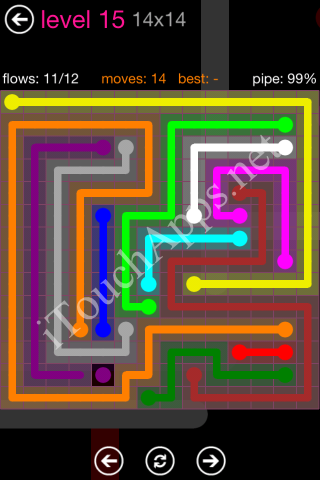 Flow Pink Pack 14 x 14 Level 15 Solution