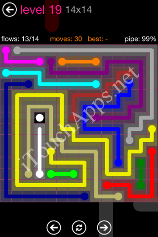 Flow Pink Pack 14 x 14 Level 19 Solution