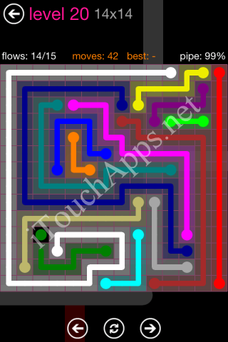 Flow Pink Pack 14 x 14 Level 20 Solution