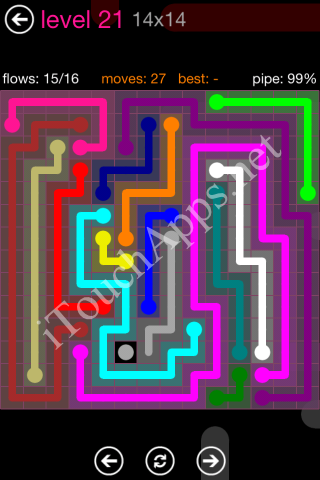 Flow Pink Pack 14 x 14 Level 21 Solution