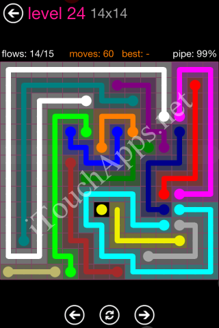 Flow Pink Pack 14 x 14 Level 24 Solution
