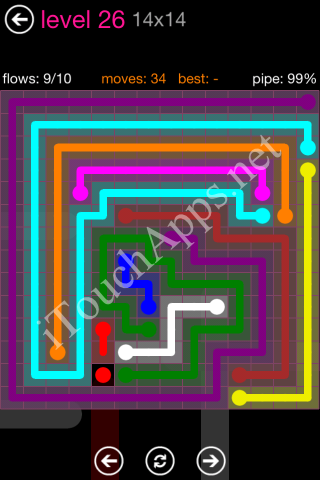 Flow Pink Pack 14 x 14 Level 26 Solution