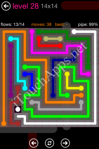 Flow Pink Pack 14 x 14 Level 28 Solution