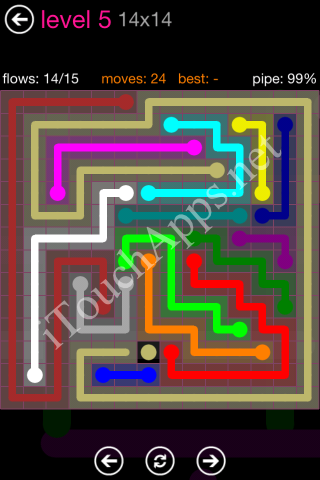 Flow Pink Pack 14 x 14 Level 5 Solution