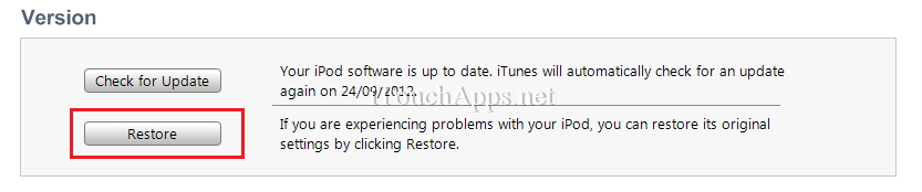 How to Restore Ipod - iTunes Restore Button
