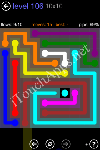 Flow Game 10x10 Mania Pack Level 106 Solution