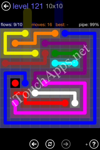 Flow Game 10x10 Mania Pack Level 121 Solution