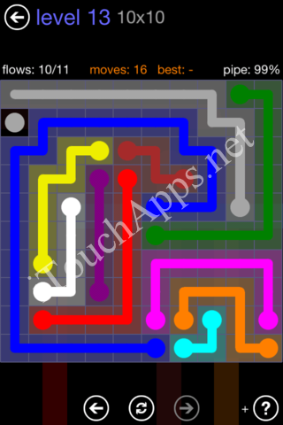 Flow Game 10x10 Mania Pack Level 13 Solution