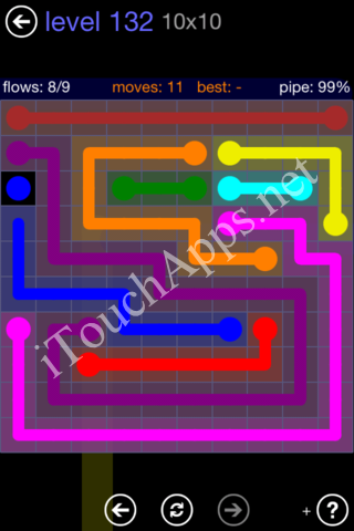 Flow Game 10x10 Mania Pack Level 132 Solution