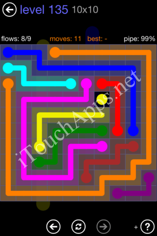 Flow Game 10x10 Mania Pack Level 135 Solution