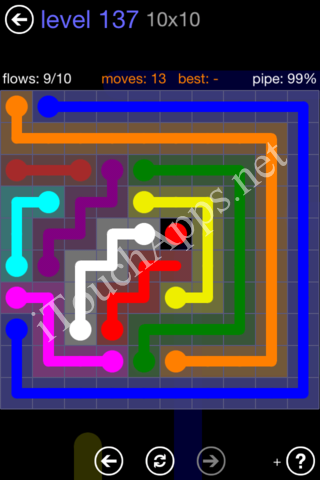 Flow Game 10x10 Mania Pack Level 137 Solution