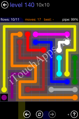 Flow Game 10x10 Mania Pack Level 140 Solution