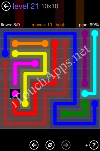 Flow Game 10x10 Mania Pack Level 21 Solution