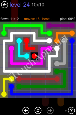 Flow Game 10x10 Mania Pack Level 24 Solution