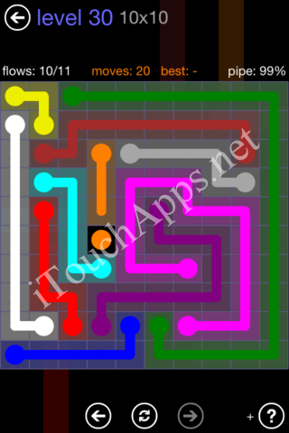 Flow Game 10x10 Mania Pack Level 30 Solution