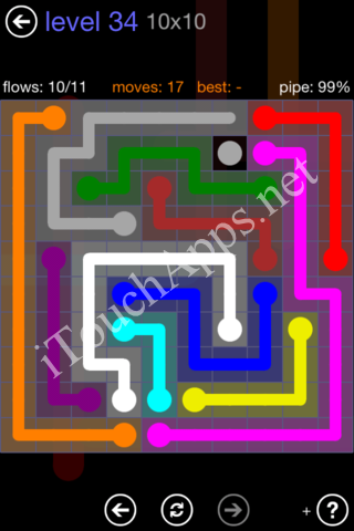 Flow Game 10x10 Mania Pack Level 34 Solution