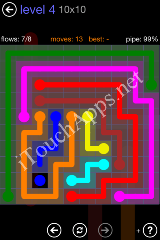 Flow Game 10x10 Mania Pack Level 4 Solution