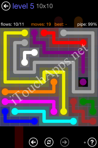 Flow Game 10x10 Mania Pack Level 5 Solution