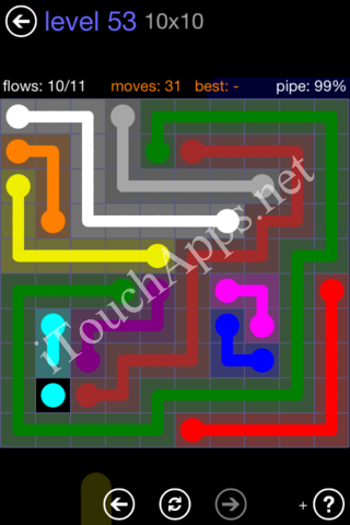 Flow Game 10x10 Mania Pack Level 53 Solution