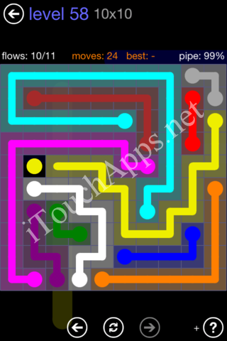 Flow Game 10x10 Mania Pack Level 58 Solution