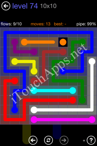 Flow Game 10x10 Mania Pack Level 74 Solution