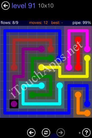 Flow Game 10x10 Mania Pack Level 91 Solution
