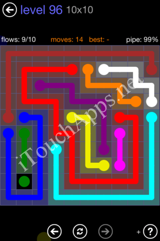 Flow Game 10x10 Mania Pack Level 96 Solution
