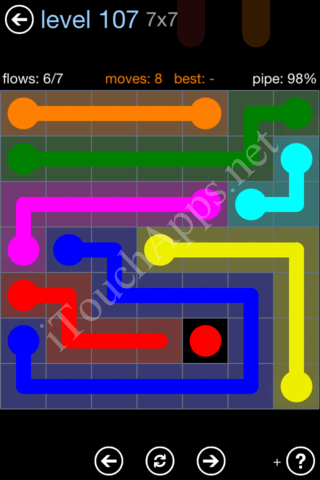 Flow Game Rainbow Pack Level 107 Solution