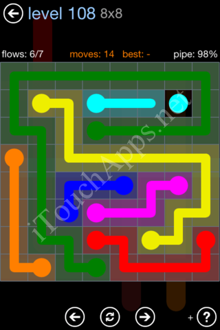 Flow Game Rainbow Pack Level 108 Solution