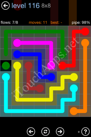 Flow Game Rainbow Pack Level 116 Solution