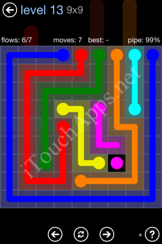 Flow Game Rainbow Pack Level 13 Solution