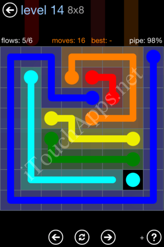 Flow Game Rainbow Pack Level 14 Solution