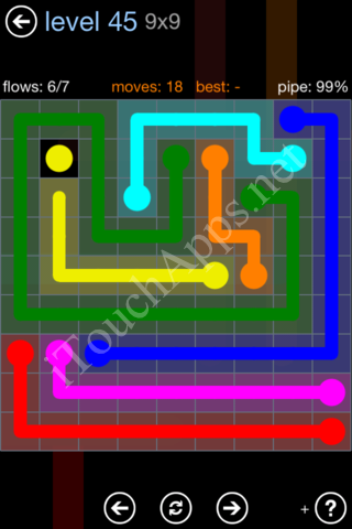 Flow Game Rainbow Pack Level 45 Solution