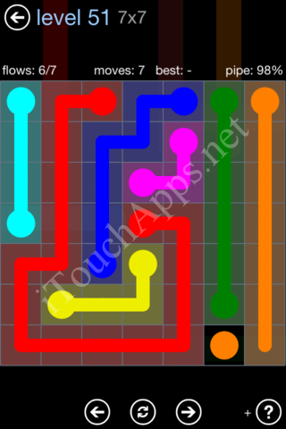 Flow Game Rainbow Pack Level 51 Solution