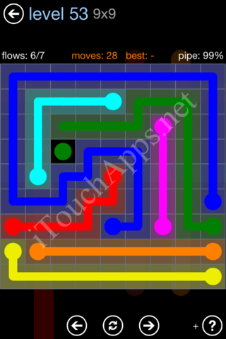 Flow Game Rainbow Pack Level 53 Solution