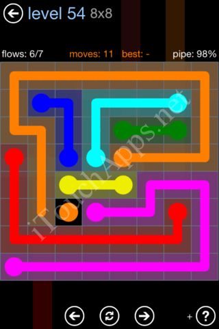 Flow Game Rainbow Pack Level 54 Solution