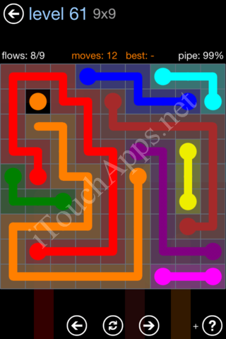 Flow Game Rainbow Pack Level 61 Solution