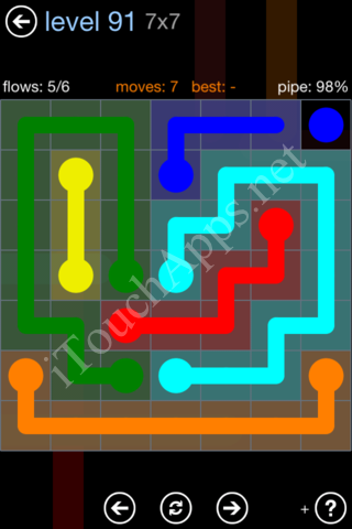 Flow Game Rainbow Pack Level 91 Solution