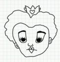 Badly Drawn Faces Queen of Hearts