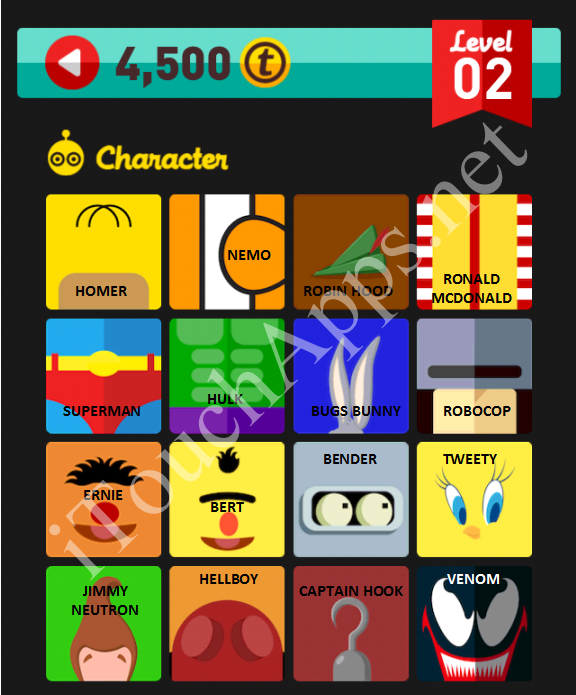 Icon Pop Quiz Character Quiz Level 2 Part 3 Answers / Solutions