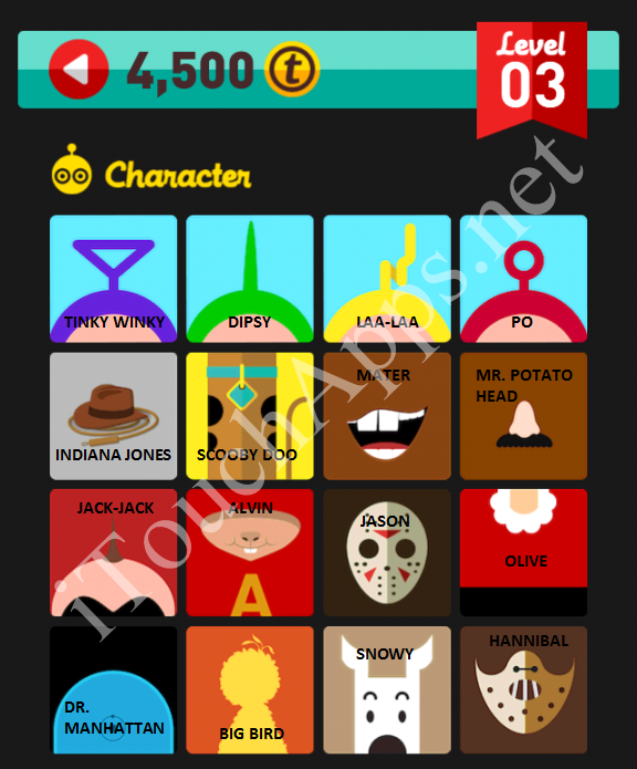 Icon Pop Quiz Character Quiz Level 3 Part 1 Answers / Solutions