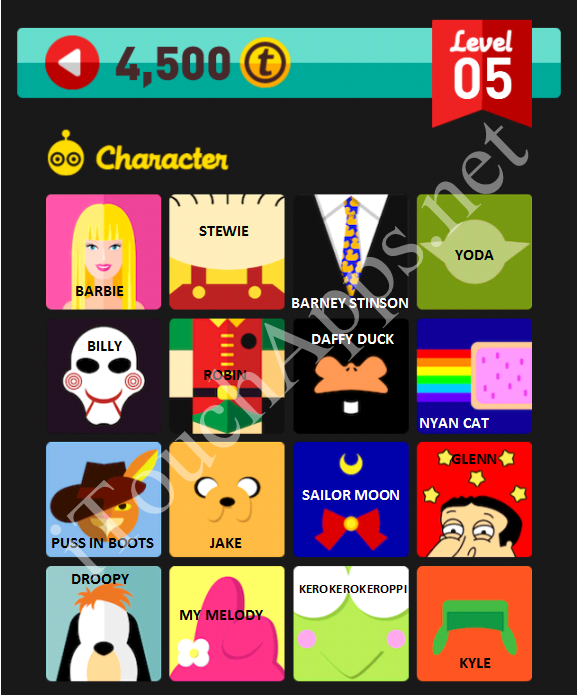 Icon Pop Quiz Character Quiz Level 5 Part 3 Answers / Solutions