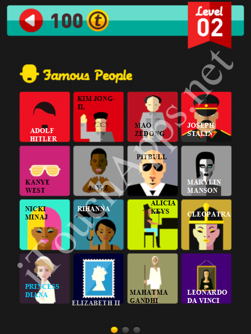 Icon Pop Quiz Game Famous People Quiz Level 2 Part 1 Answers / Solutions