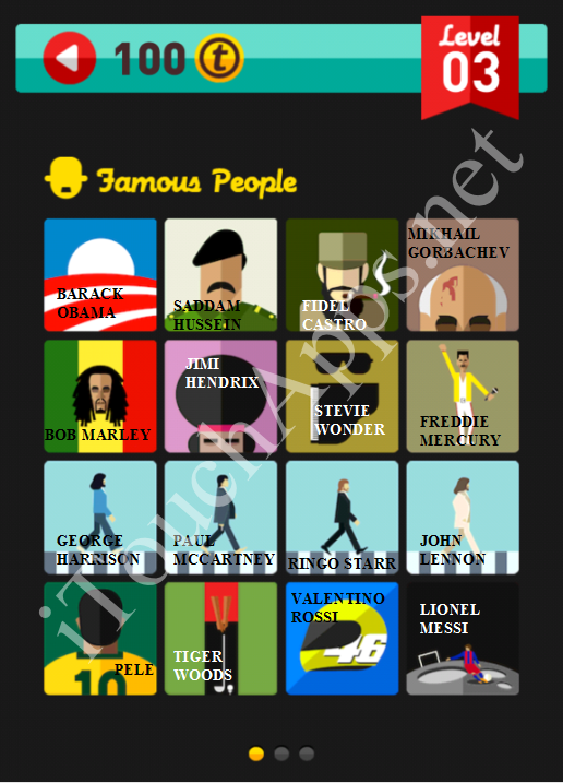 Icon Pop Quiz Game Famous People Quiz Level 3 Part 1 Answers / Solutions