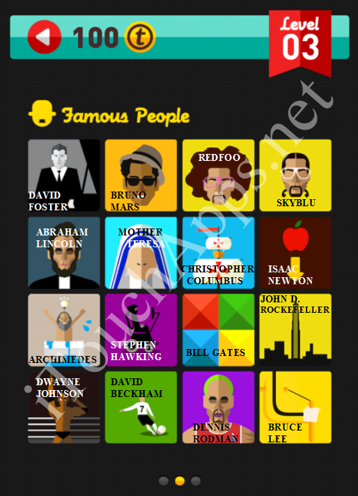 Icon Pop Quiz Game Famous People Quiz Level 3 Part 2 Answers / Solutions
