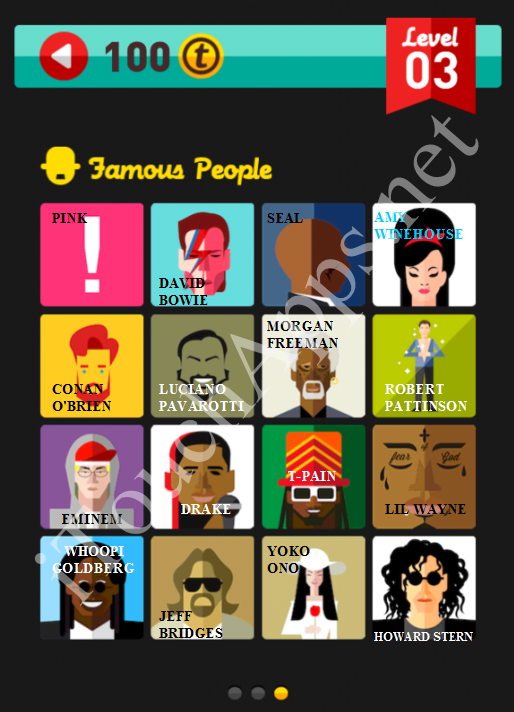 Icon Pop Quiz Game Famous People Quiz Level 3 Part 3 Answers / Solutions