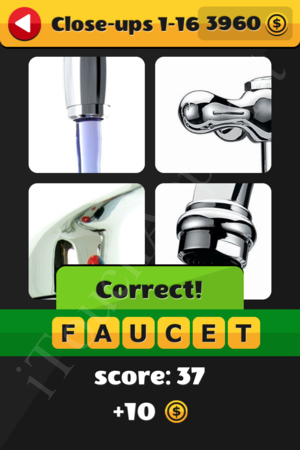 What's That Word Close-ups Level 1-16 Solution
