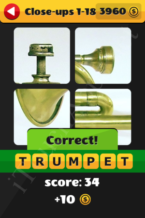 What's That Word Close-ups Level 1-18 Solution